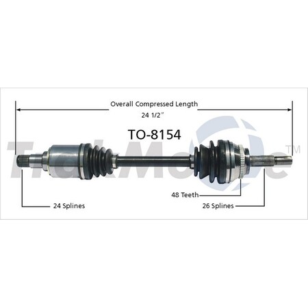 Surtrack Axle Cv Axle Shaft, To-8154 TO-8154